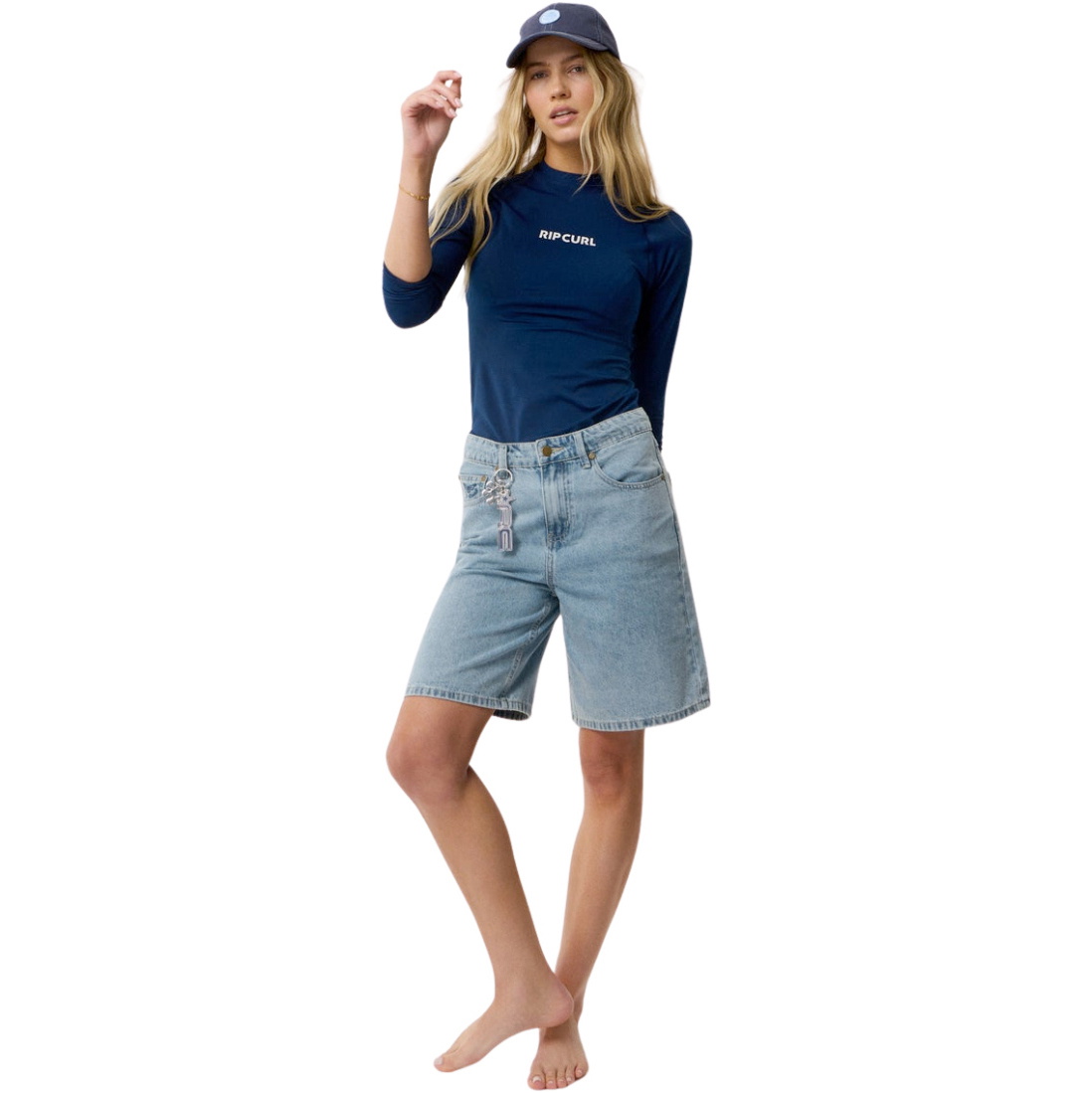 2026 Rip Curl Camisola Clássica De Surf Feminina De Manga Comprida UPF Lycra 17MWRV - Dark Navy